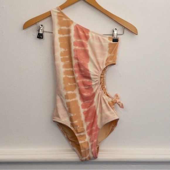 Crewcuts Girls Tie-Dye One Shoulder Cutout Swimsuit Size 12 - Picture 5 of 5